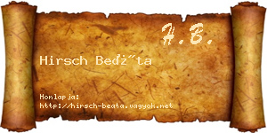 Hirsch Beáta névjegykártya